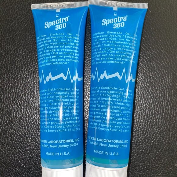 2X Spectra par12-02 Parker Laboratories 360 Electrode Gel, 2 Oz. Tube, Clear - Picture 3 of 5